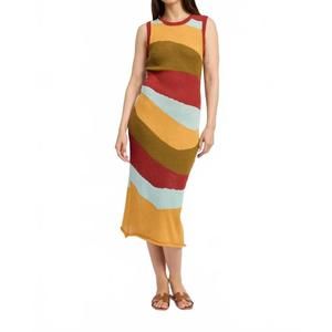 NEW EN SAISON vienna midi dress in spice multi